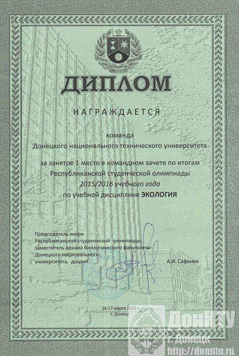 Диплом победителя